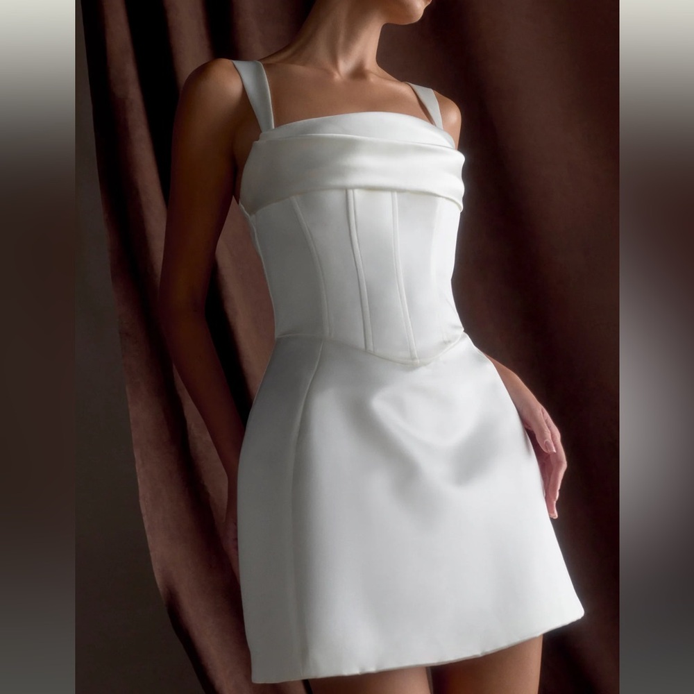 Meshki Isabel Satin Corset Mini Dress